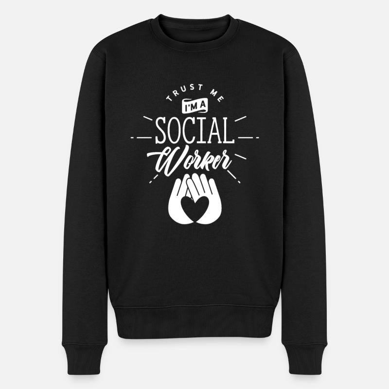 Vertrau Mir Ich Bin Ein Sozialarbeiter Soziale - Männer Premium Bio Pullover - Schwarz