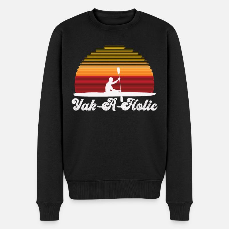 Kajak - Männer Premium Bio Pullover - Schwarz