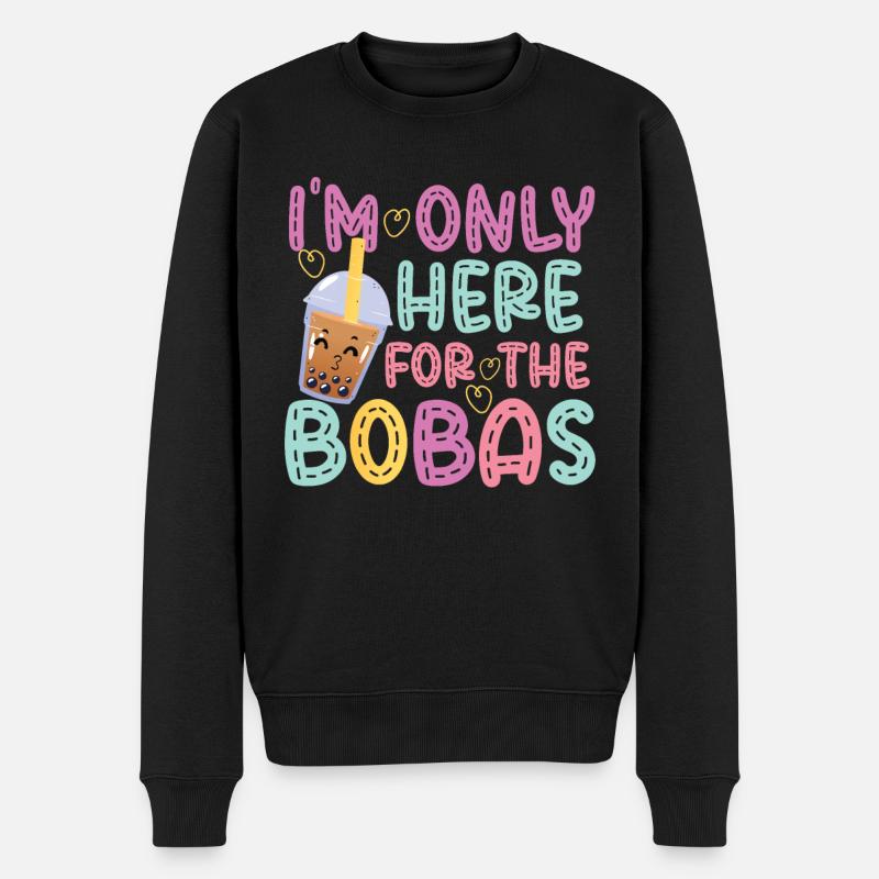 Bubble Tea - Männer Premium Bio Pullover - Schwarz