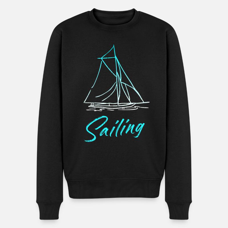 Segeln - Männer Premium Bio Pullover - Schwarz