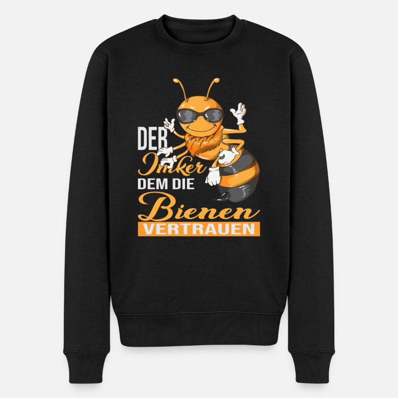 Der Imker dem die Bienen vertrauen Bienenzucht - Männer Premium Bio Pullover - Schwarz