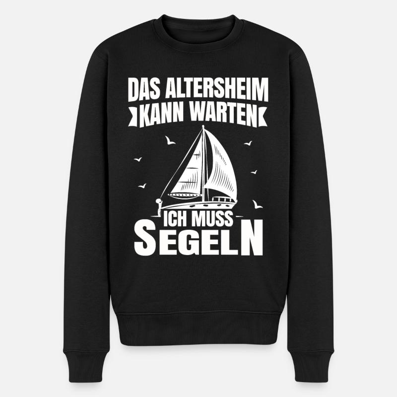 Segeln - Männer Premium Bio Pullover - Schwarz