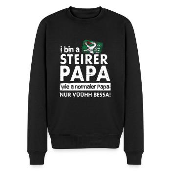 I BIN A STEIRER PAPA STEIERMARK VATERTAG GESCHENK - Männer Premium Bio Pullover - Schwarz - Vorne - Nico (187cm)