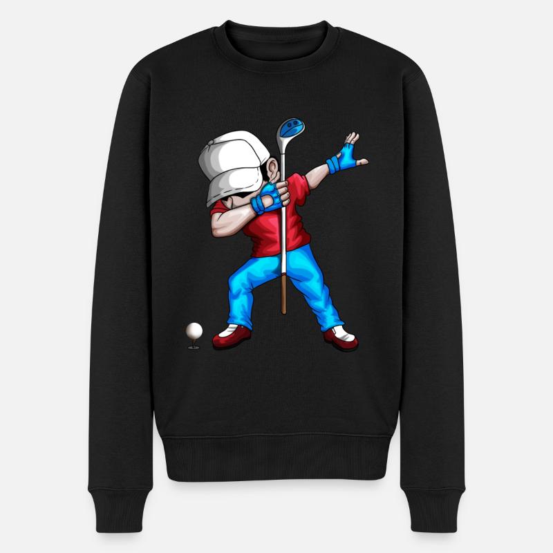 Dabbing Golfer Golfspieler Golfball Golfverein Fan - Männer Premium Bio Pullover - Schwarz