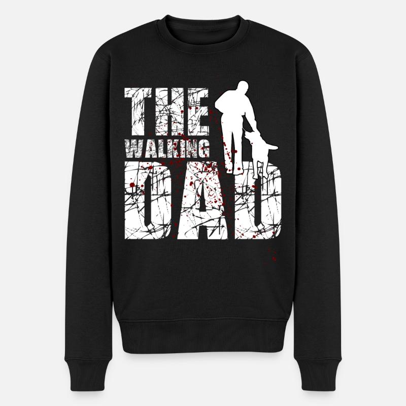 The walking dad - Männer Premium Bio Pullover - Schwarz