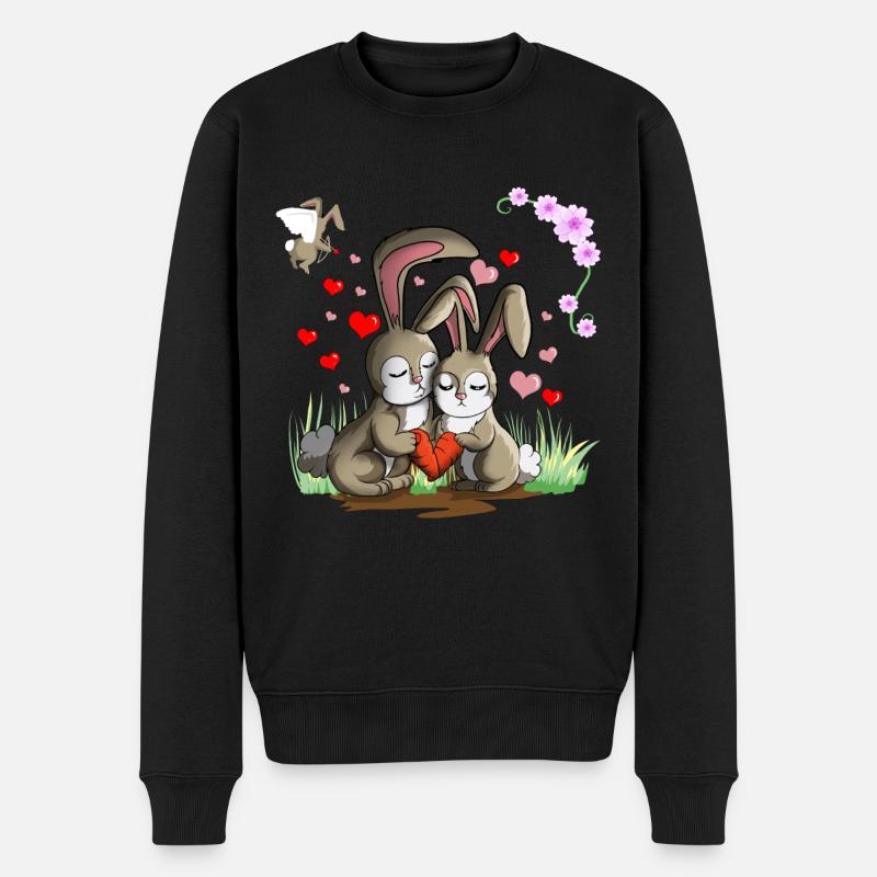 Lapins aime les lapins - Pull Premium bio Homme - noir