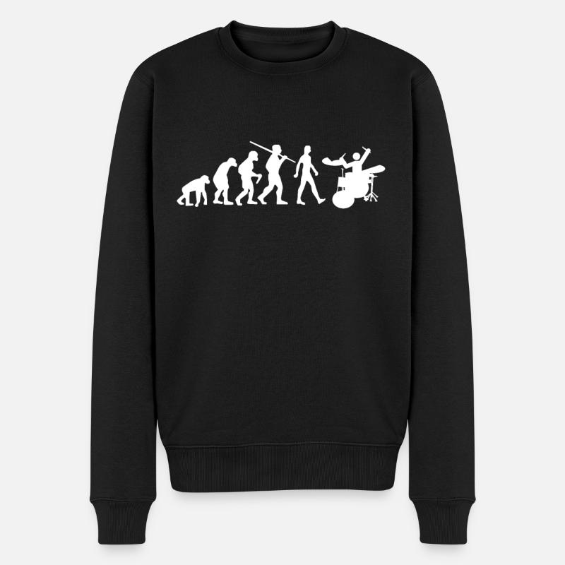 Schlagzeug Evolution Schlagzeuger - Männer Premium Bio Pullover - Schwarz