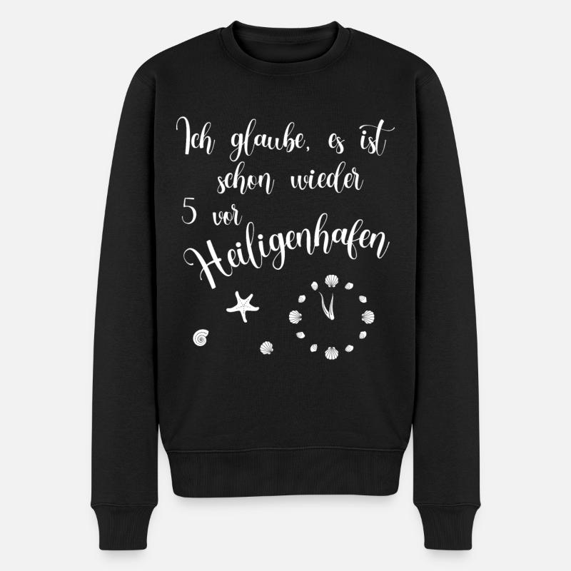 Ich glaube es ist schon wieder 5 vor Heiligenhafen - Männer Premium Bio Pullover - Schwarz