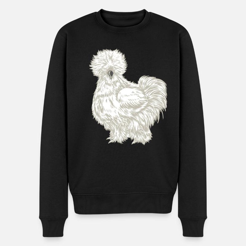 Silk Chicken Drawing - Men's Premium Organic Jumper - black