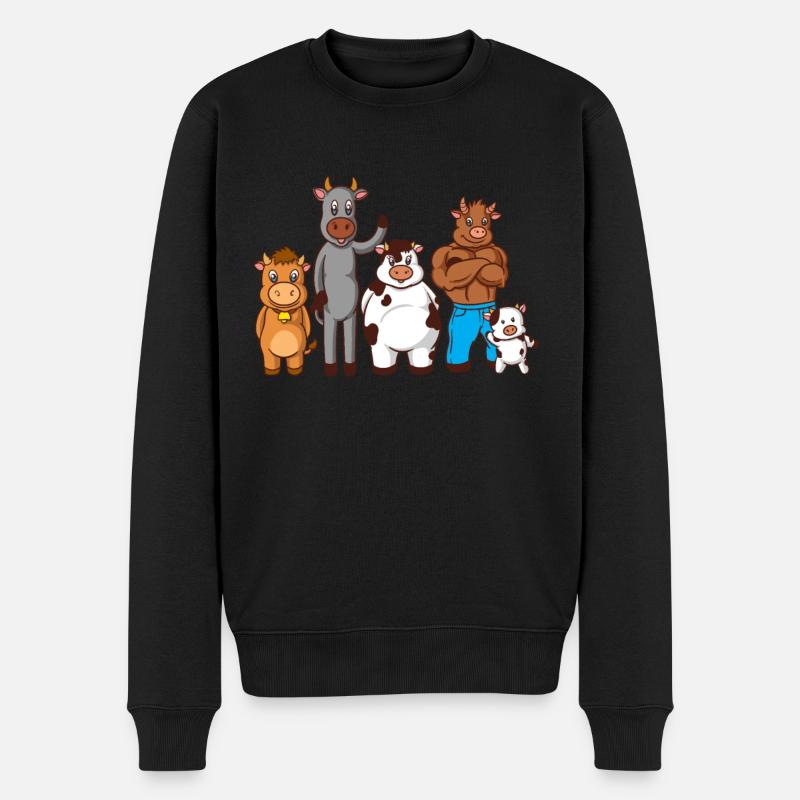 Bandes dessinées Vaches - Pull Premium bio Homme - noir