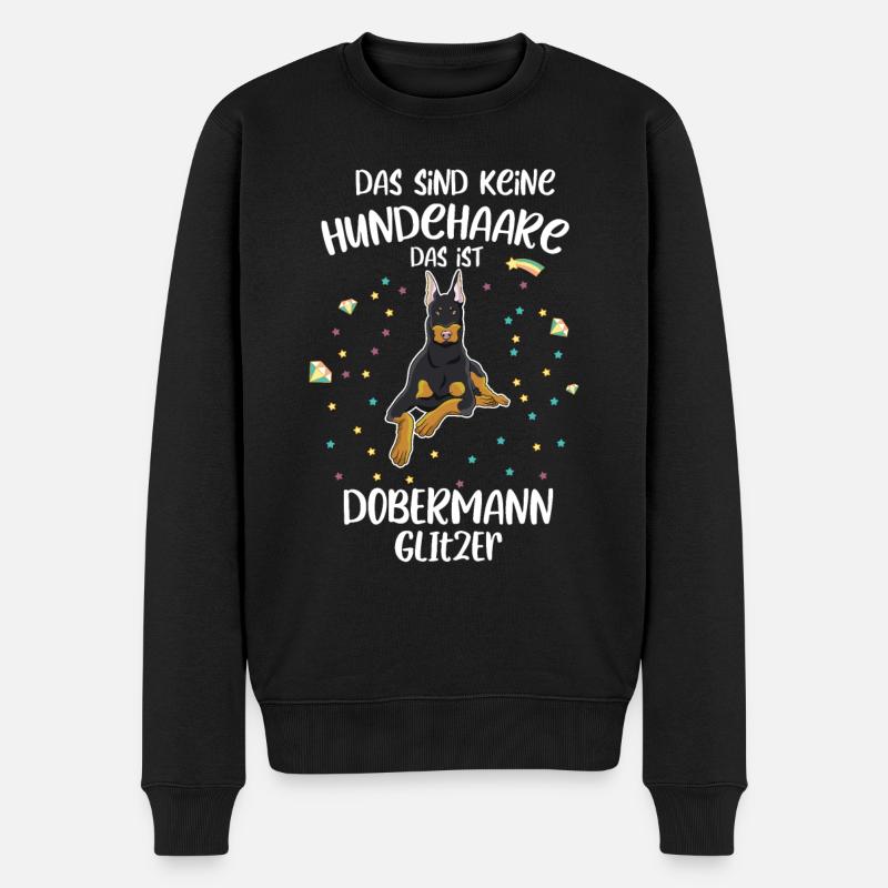 Das sind Hundehaare Dobermann Glitzer Dobi Hund - Männer Premium Bio Pullover - Schwarz
