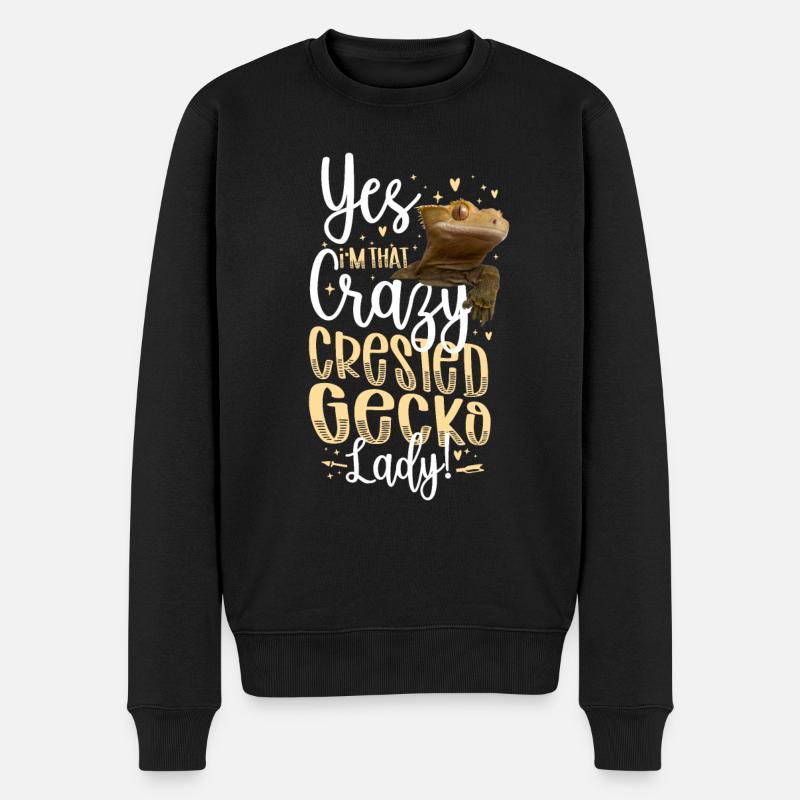 Yes! I'M That Crazy Crested Gecko - Männer Premium Bio Pullover - Schwarz