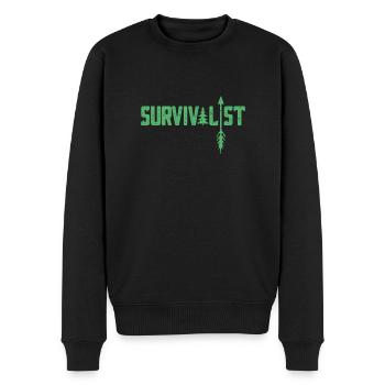 Überlebenskünstler Survival Überleben Natur - Männer Premium Bio Pullover - Schwarz - Vorne - Nico (187cm)