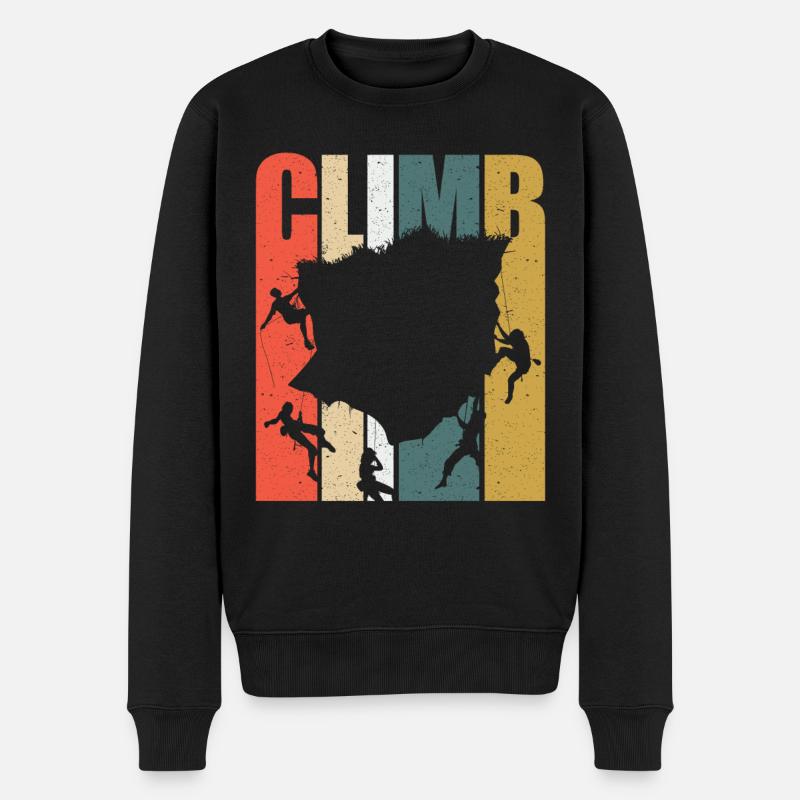 Rock Climbing Climber Climb - Männer Premium Bio Pullover - Schwarz