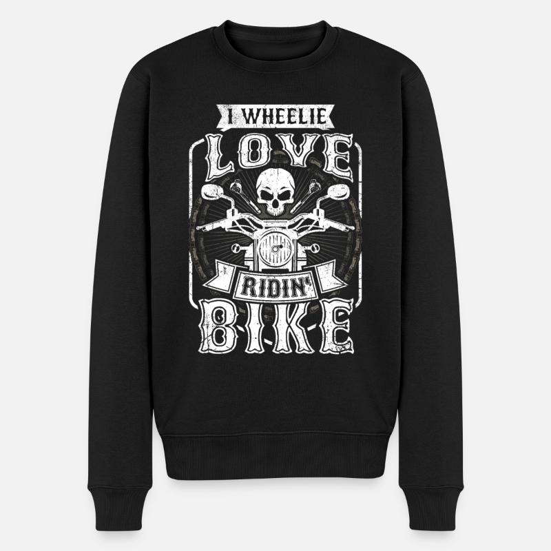 Motorrad Tshirt Biker Kutte Moped Bobber MC Racer - Männer Premium Bio Pullover - Schwarz