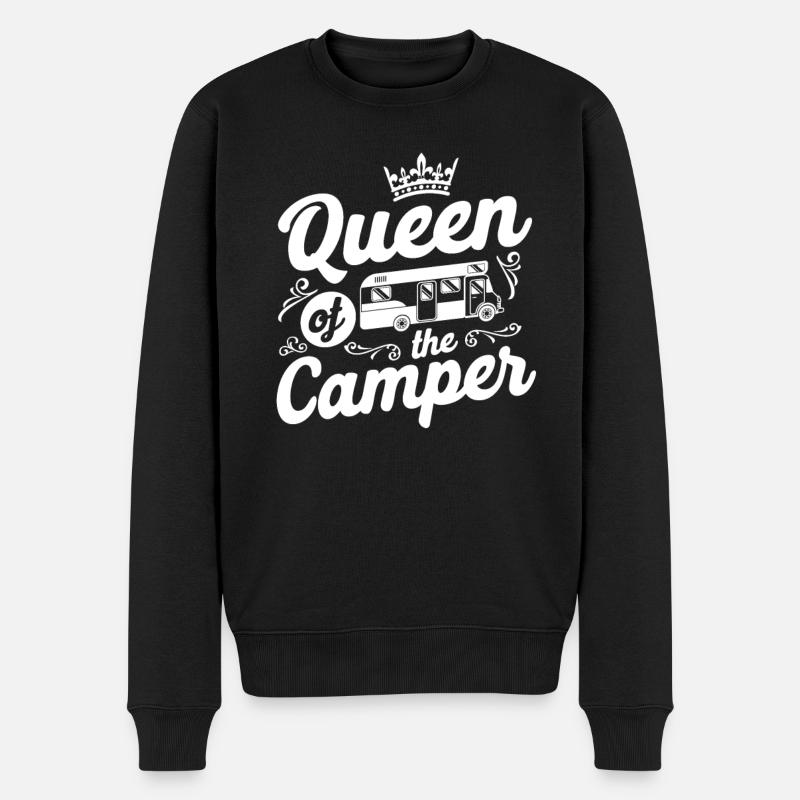 Camping Queen Of The Camper - Männer Premium Bio Pullover - Schwarz