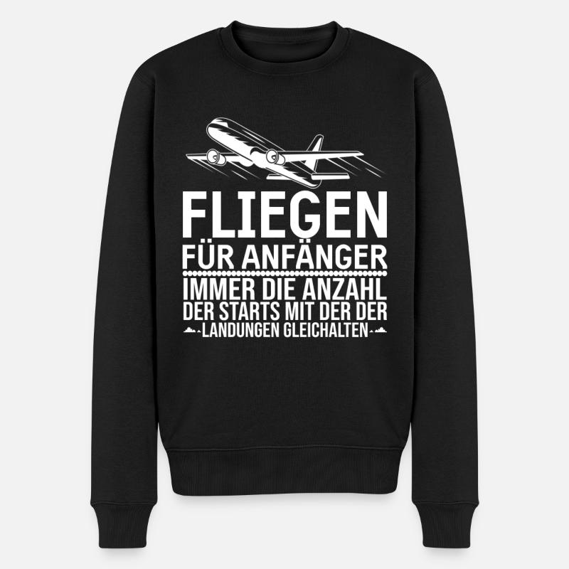Pilot Piloten Fliegen Flieger Geschenk - Männer Premium Bio Pullover - Schwarz