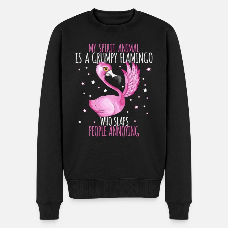 Flamingo Ohrfeige Nervige Menschen Spaßig Witzig - Männer Premium Bio Pullover - Schwarz