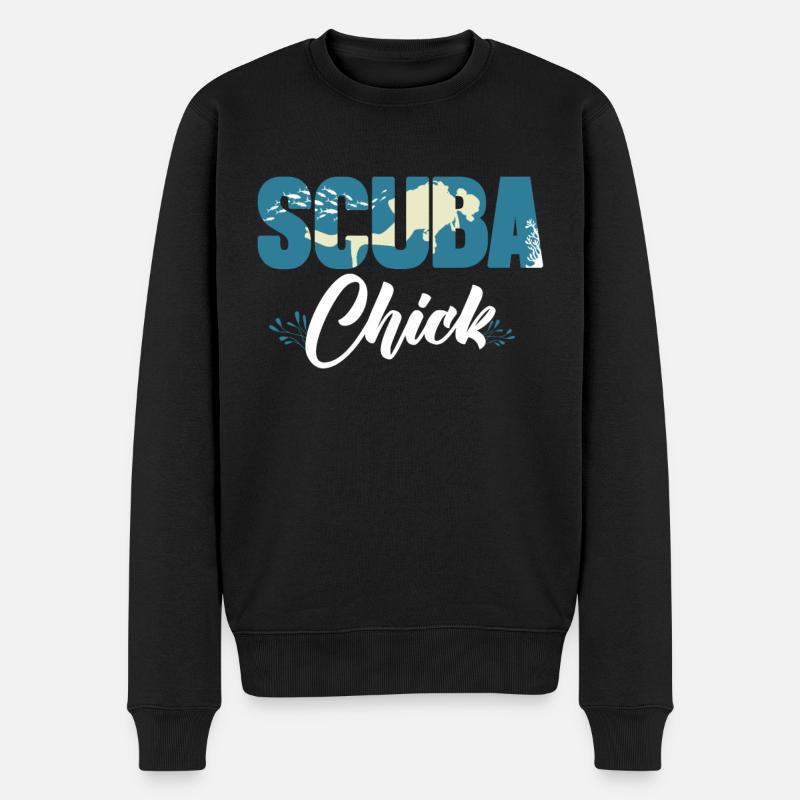 Diving Diver Girl Scuba Chick - Pull Premium bio Homme - noir
