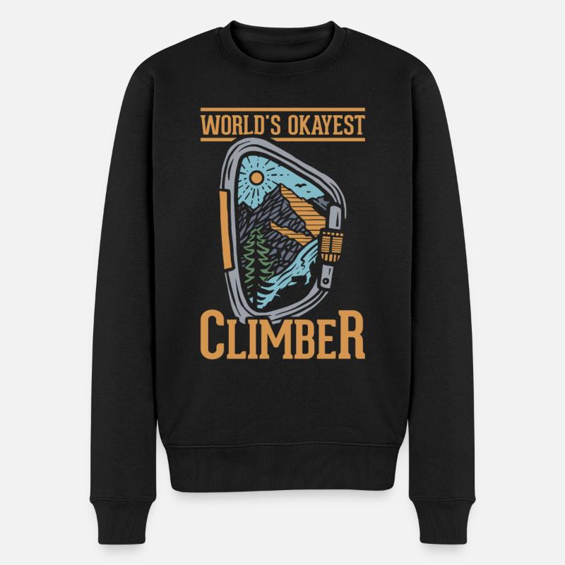 Rock Climbing Climber Carabiner - Männer Premium Bio Pullover - Schwarz