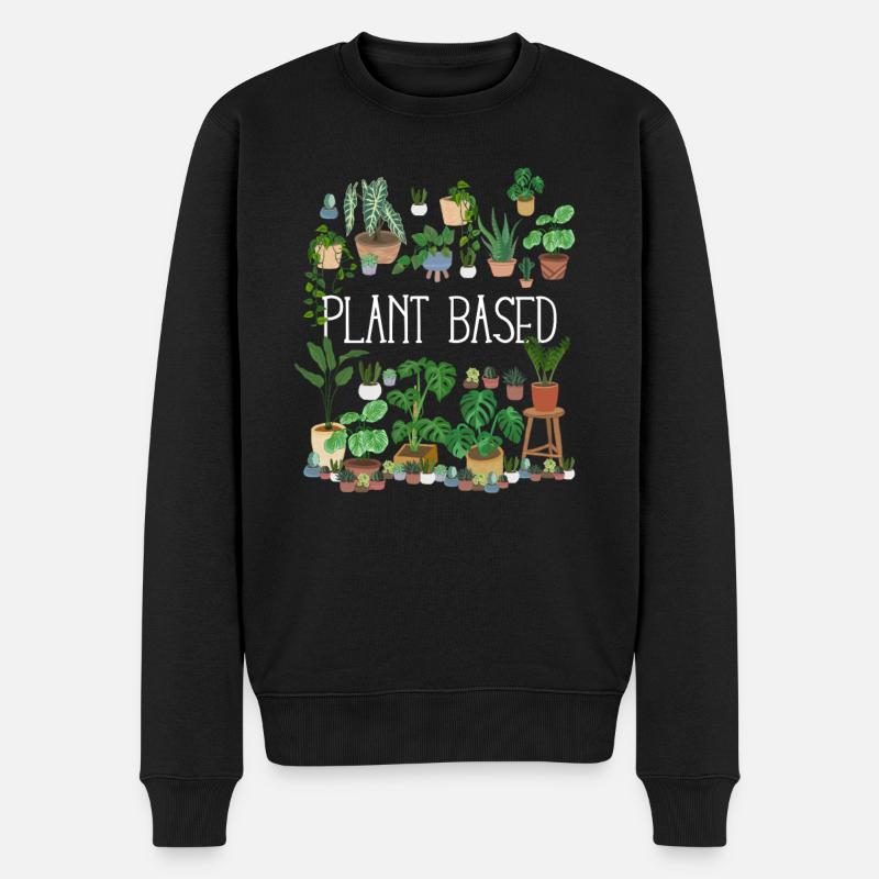 Plant Based - Männer Premium Bio Pullover - Schwarz
