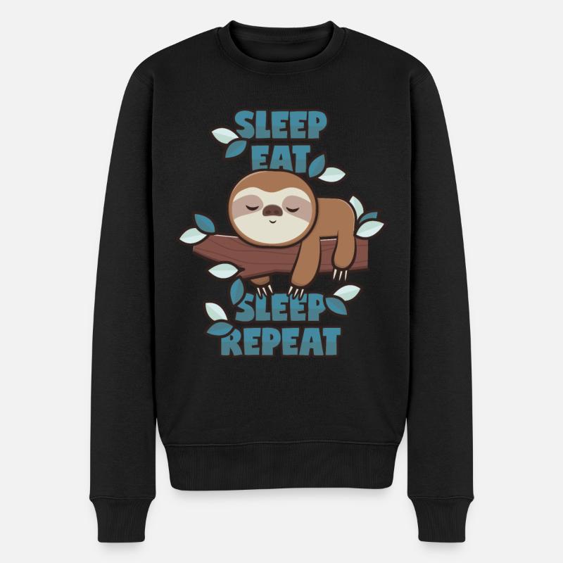 Sleep Eat Sleep Repeat - Männer Premium Bio Pullover - Schwarz