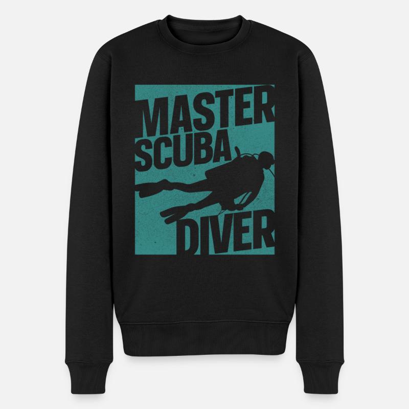 Diving Master Scuba Diver Down - Men's Premium Organic Jumper - black