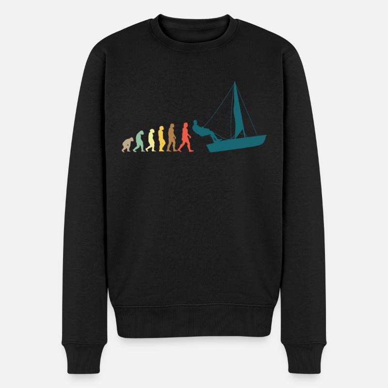 Sailing Sailboat Evolution - Men's Premium Organic Jumper - black