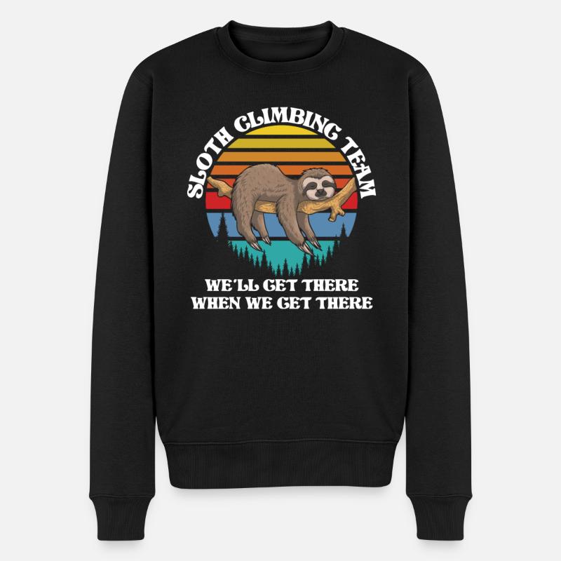Rock Climbing Climber Retro - Männer Premium Bio Pullover - Schwarz