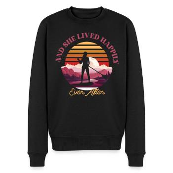 SUP Paddleboard Girl Sunset - Männer Premium Bio Pullover - Schwarz - Vorne - Nico (187cm)