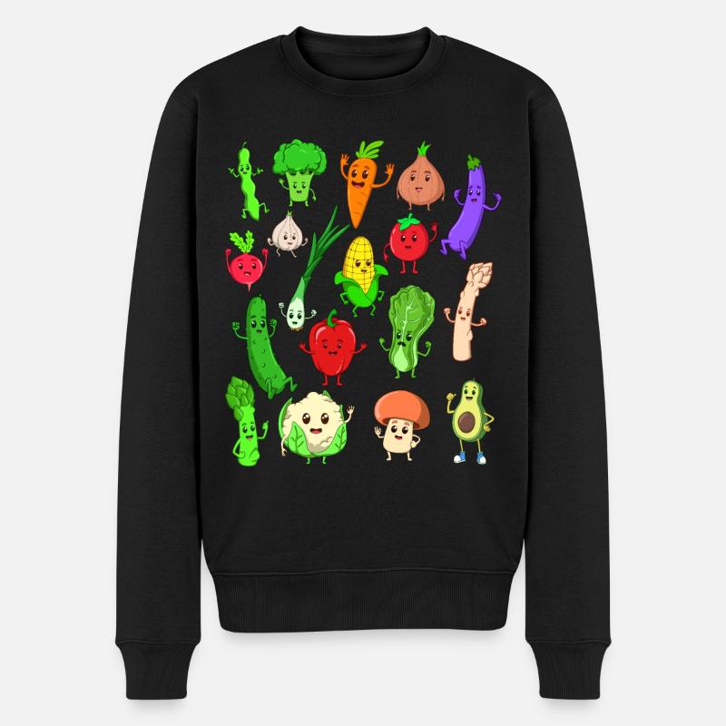 BD Kawaii Légumes - Pull Premium bio Homme - noir