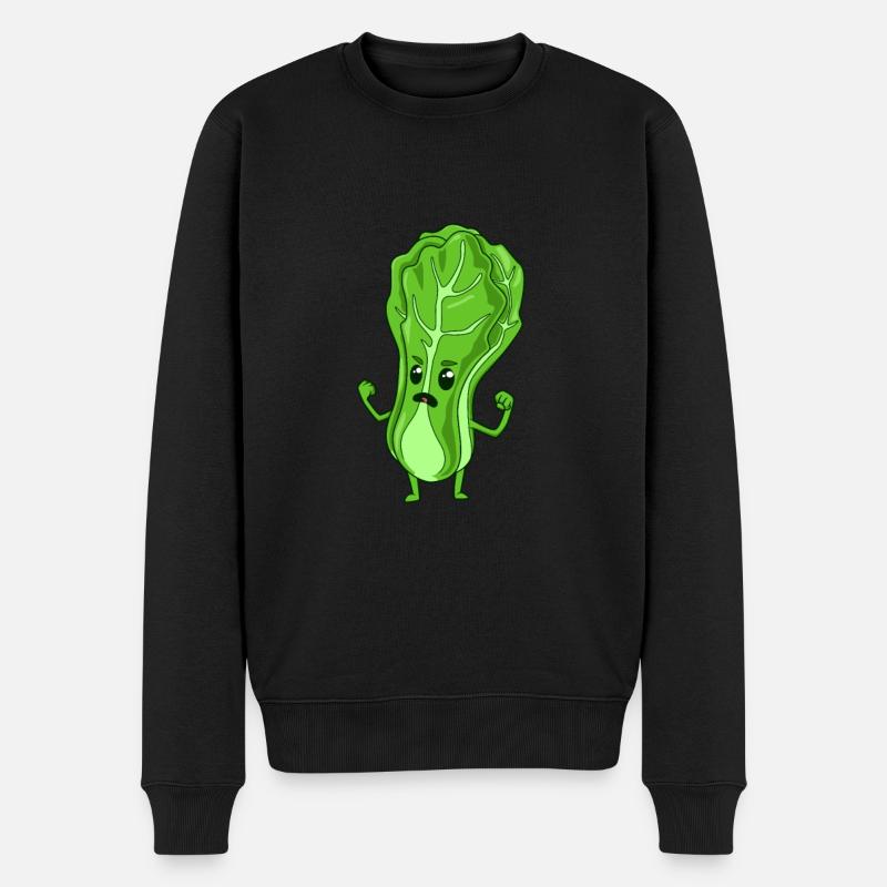 Comic Salad Head - Men's Premium Organic Jumper - black