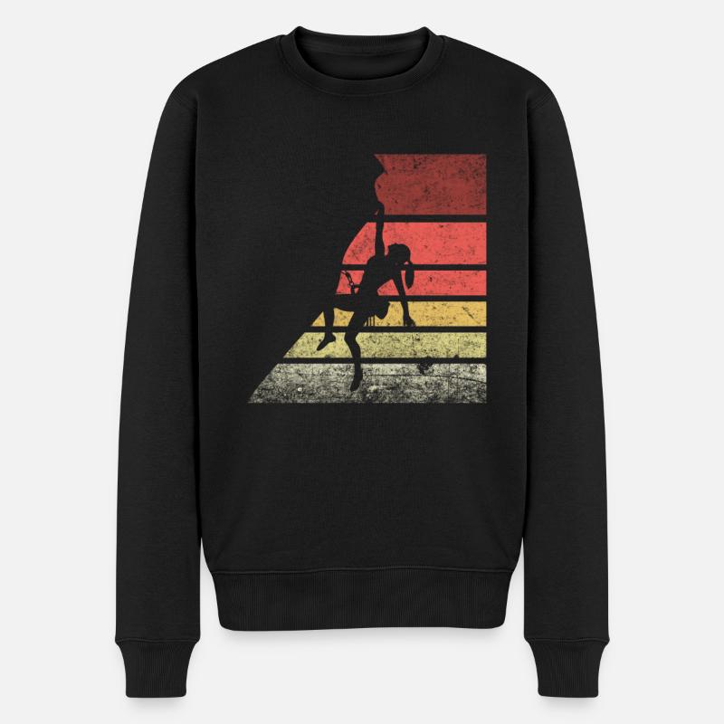 Grimper rétro silhouette - Pull Premium bio Homme - noir