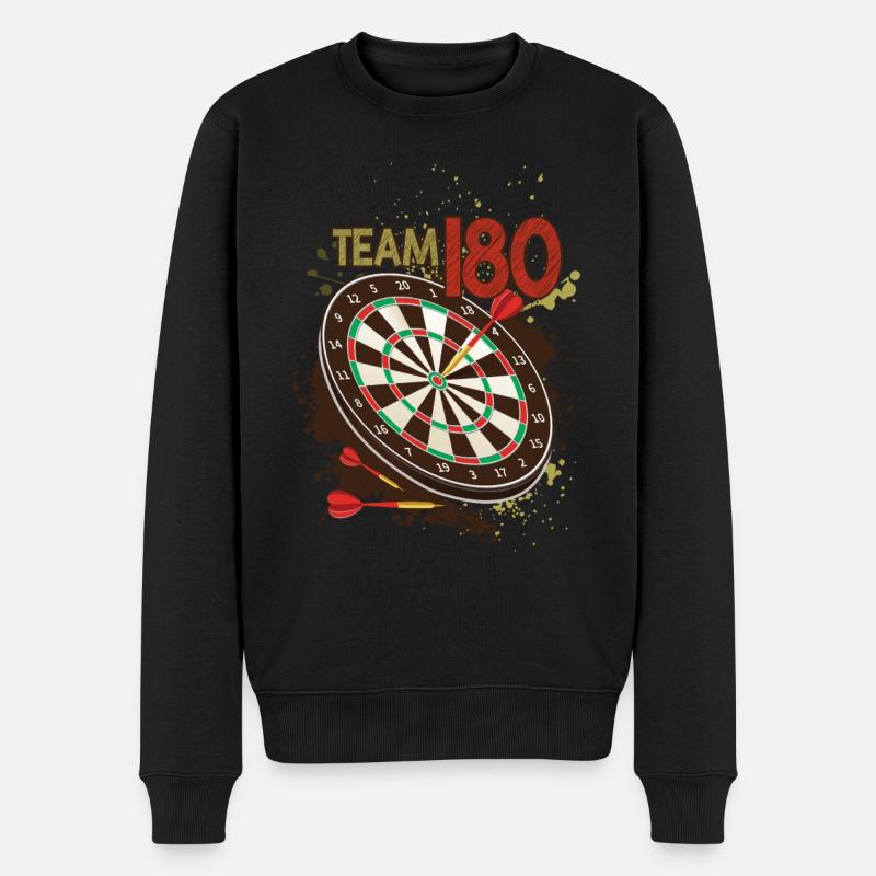 Team 180 Dart Dartscheibe Teamplayer Dartspieler - Männer Premium Bio Pullover - Schwarz