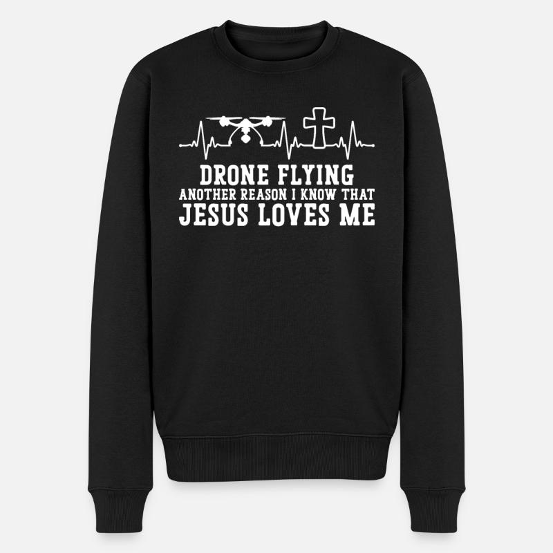 Drone Pilot - Männer Premium Bio Pullover - Schwarz
