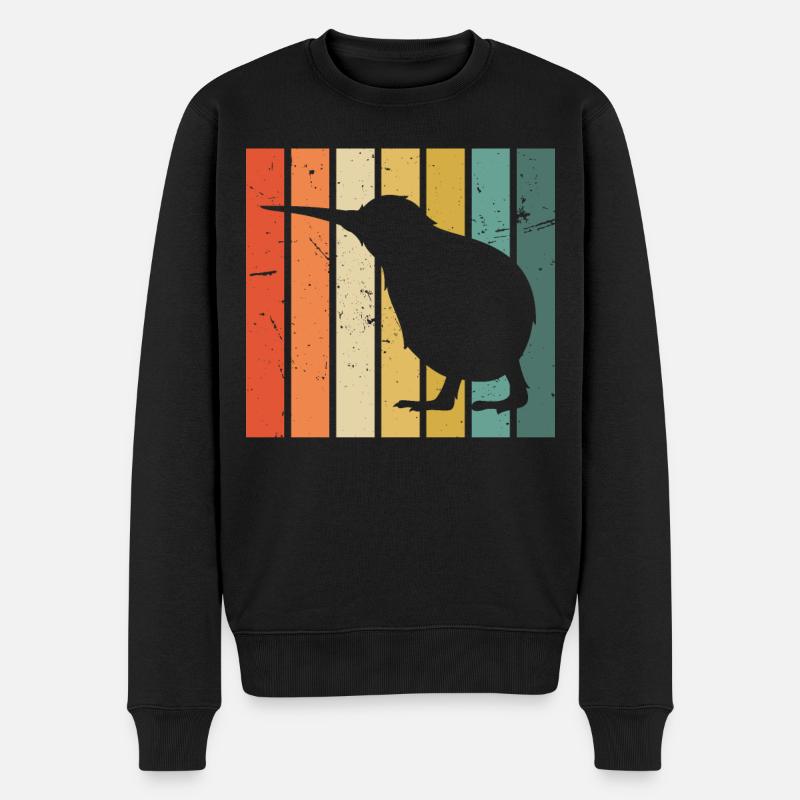 Kiwi Vogel - Männer Premium Bio Pullover - Schwarz