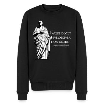 Latin - Facere docet philosophia non dicere - Pull Premium bio Homme - noir - Devant - Nico (187cm)