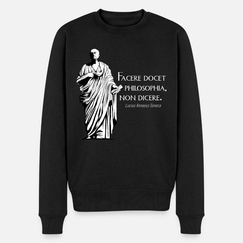 Latein - Facere docet philosophia non dicere - Männer Premium Bio Pullover - Schwarz