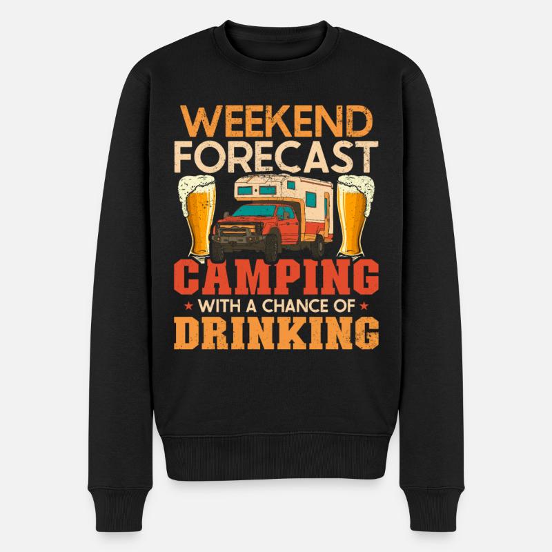 Camping Drunk Beer Campervan - Männer Premium Bio Pullover - Schwarz
