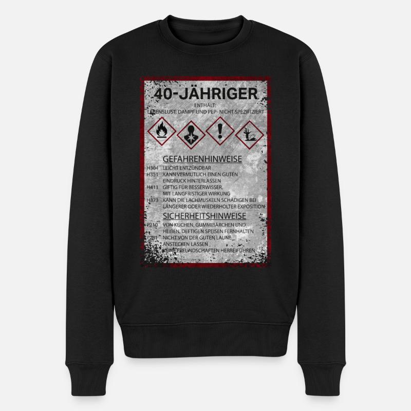 40 Geburtstag 1981 Mann Geschenk Lustige Sprüche - Männer Premium Bio Pullover - Schwarz