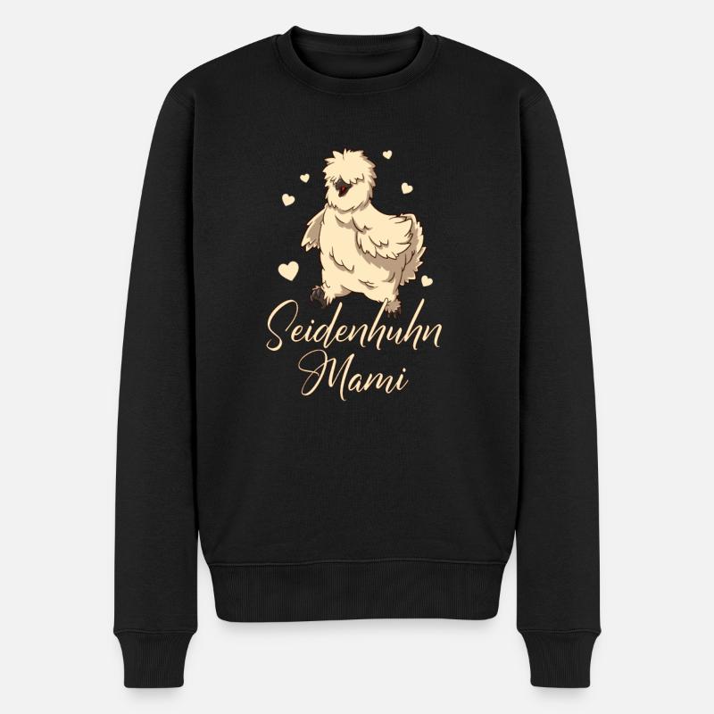Seidenhuhn Mami - Seidenhuhn - Männer Premium Bio Pullover - Schwarz