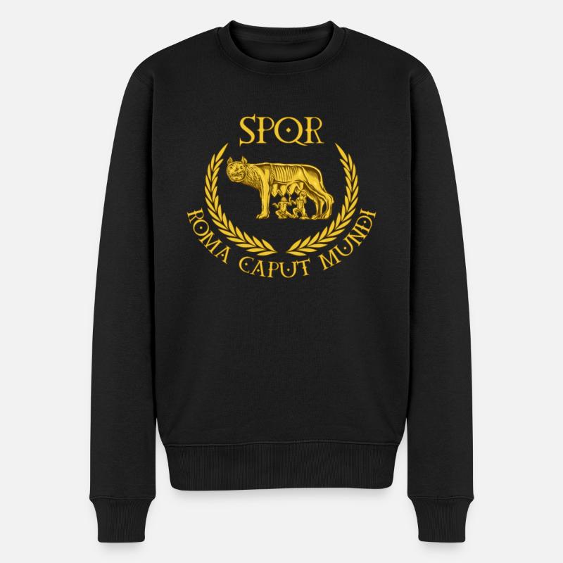 SPQR - Roma Caput Mundi - Loup du Capitole - Pull Premium bio Homme - noir
