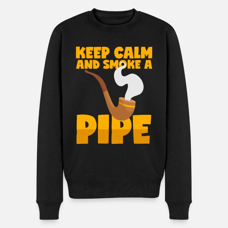 Fumer la pipe en disant - Pull Premium bio Homme - noir
