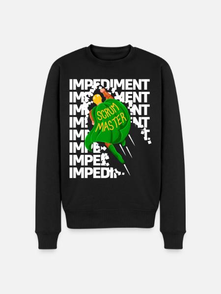 Superhero destroys Impediments - Scrum Master - Men's Premium Organic Jumper - black