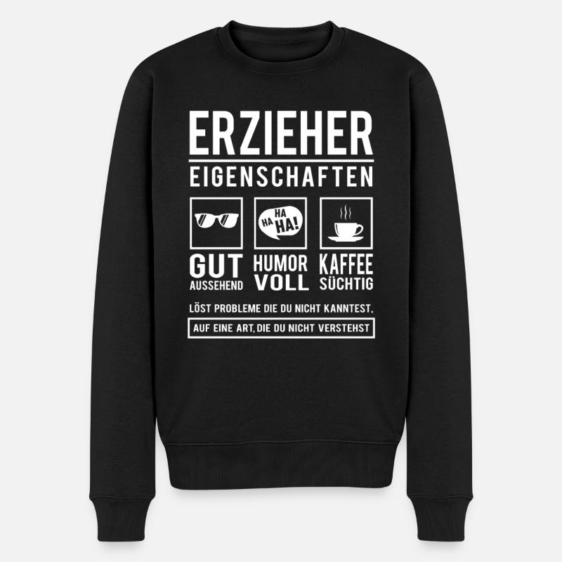 Erzieher Eigenschaften Kindergärtner Erzieherin - Männer Premium Bio Pullover - Schwarz