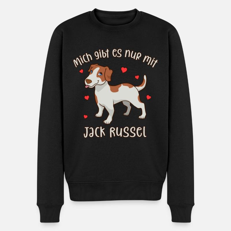 Jack Russel - Mich gibt es nur mit Hund - Männer Premium Bio Pullover - Schwarz
