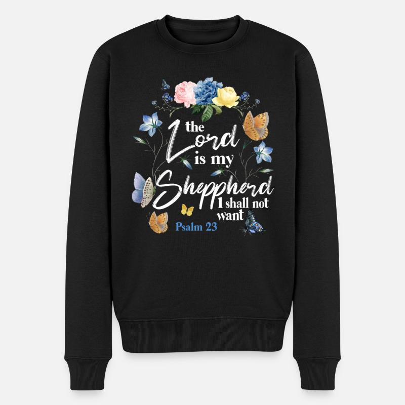 Christian Bible Verse Quote - Männer Premium Bio Pullover - Schwarz