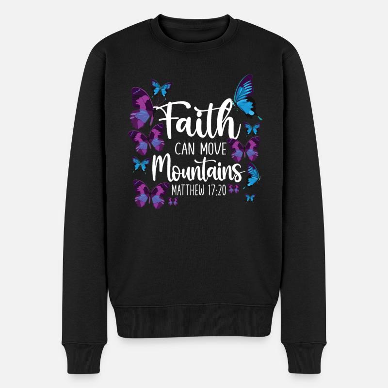 Christian Bible Verse Quote - Männer Premium Bio Pullover - Schwarz