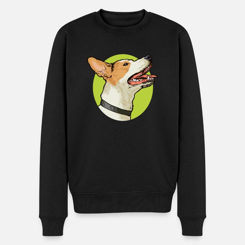 Dessin - Jack Russell - Pull Premium bio Homme - noir