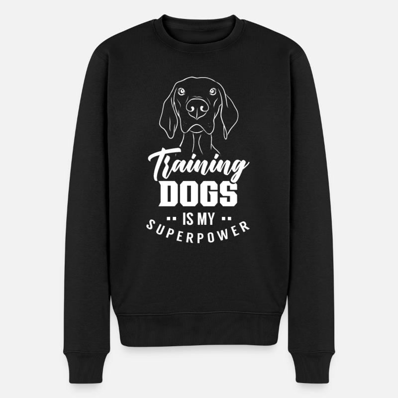 Hunde Trainieren Ist Meine Superkraft Hundeschule - Männer Premium Bio Pullover - Schwarz
